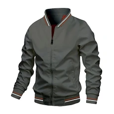 Mens Autumn Bomber Jackets Casual Lightweight Windbreaker Sports Jacket Cargo Outwear