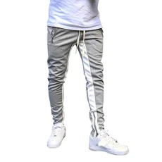 Men's Autumn Winter Leisure Outdoor Sports Jogging Fit Colour Foot Mouth Zip Trousers Cargo Jogging Bottoms Men, gray, 3XL Men's Autumn Winter Leisure Outdoor Sports Jogging Fit Colour Foot Mouth Zip Trousers Cargo Jogging Bottoms Men, gray, 3XL