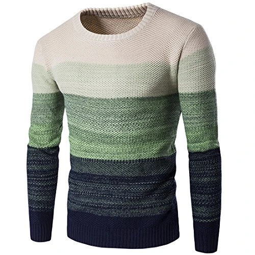 Men's Autumn Winter Slim Sweater Pullover Jumper Knitwear Outwear Green L