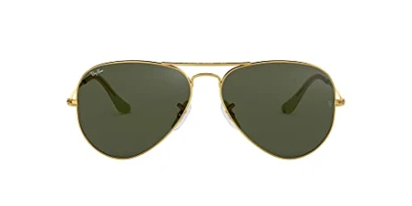 Mens Aviator Large Metal Sunglasses, Gold (L0205 Gold), 58 mm UK