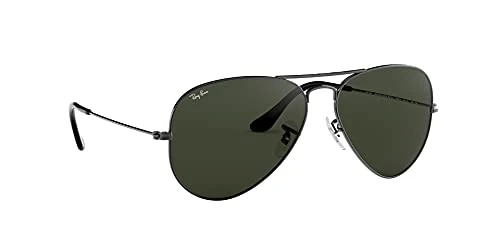 mens Aviator Sunglasses, Gray (Frame: Gray, Lens Color: Gray-green), L UK