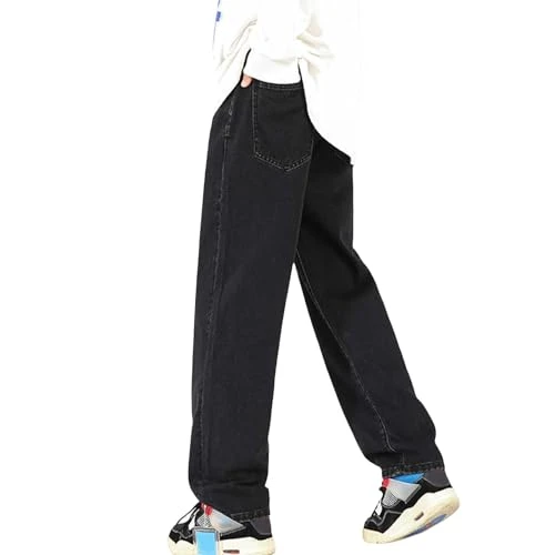 Men's Baggy Jeans Retro Denim Pants Black Jeans Loose Bootcut Jeans Wide Leg Cowboy Pant Streetwear Jeans Hip Hop Jeans Lightweight Biker Jeans Casual Work Trousers Outdoor Lounge Jean XXXL