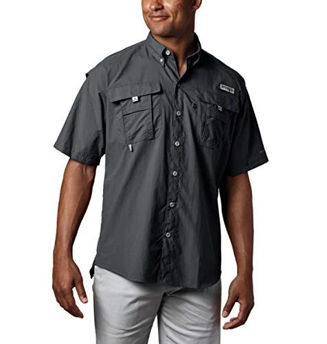 Men's Bahama II UPF 30 Short Sleeve PFG Fishing Shirt, Black, XX-Large