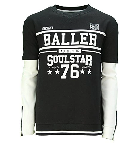 Men's Baller Print Crew Neck Sweatshirt Black