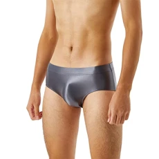 Men's Bamboo Comfort Boxer Briefs Underwear Classic Bamboo Viscose Soft Comfortable Fit Stretch Performance Lace Flex Fit Wide Waistband for Men Mesh Breathable Trunk Grey