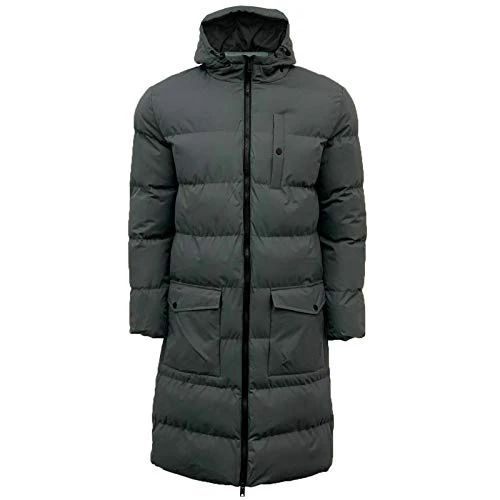 Mens Banana Parka Padded Jacket Jibber Puffer Long Jackets Hooded Coat Banana Grey Size XL