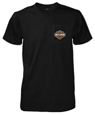 Men's Bar & Shield Logo Chest Pocket Short Sleeve T-Shirt, Black