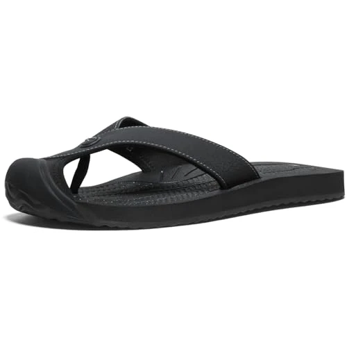 Men's Barbados breathable comfortable sandals toe protection Flip flops, Black steel grey, 9 UK