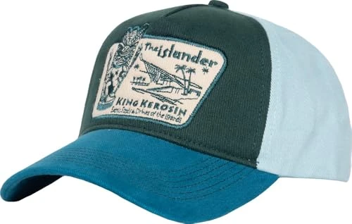 Men's Baseball Cap Trucker Base Cap Hawaii Tiki Vintage Retro 50S Rockabilly Cap The Islander Cap, Green, One Size