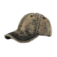 Mens Baseball Cap Vintage Washed Denim Distressed Dad Hat Adjustable Trucker Unisex Style Sun Hat Casual Outdoor Activitiessports Hats