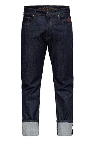 Men's Basic 5-Pocket Vintage Jeans Selvedge Design Cotton Stretch Straight Fit Robin Selvedge, denim, 44W x 34L