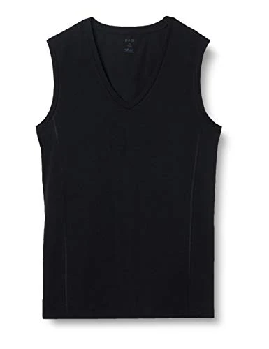 Men's Basic Cotton Undershirt T-Shirt, Black, L