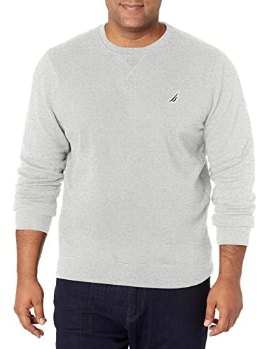 Men's Basic Crew Neck Fleece Sweatshirt, Grey Heather, XLarge