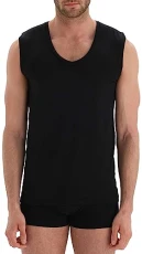 Men's Basic Micro Modal Undershirt T-Shirt, Black, S