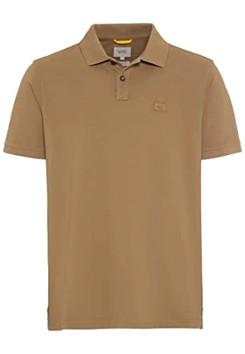 Men's Basic piqué Polo T-Shirt Made of Pure Cotton, Brown, XL