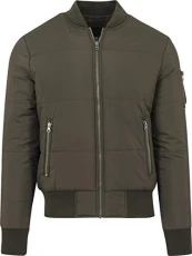 Men's Basic Quilt Bomber Jacket, Green (Olive 176), S Men's Basic Quilt Bomber Jacket, Green (Olive 176), S