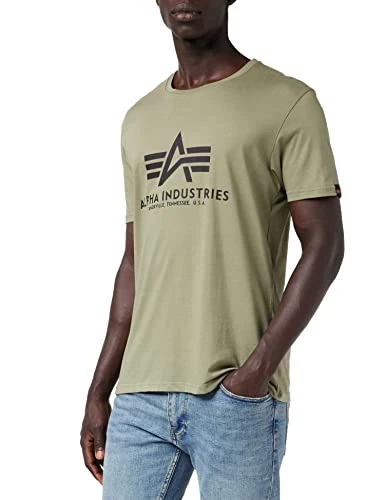 Men's Basic T Regular Fit Round Collar Short Sleeve T-Shirt, Olive, Small