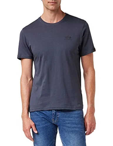 Men's Basic T Small Logo T-Shirt, Anthracite/Noir, L