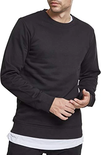 Men's Basic Terry Crew Sweatshirt, Black (Black 00007), XXXXXL