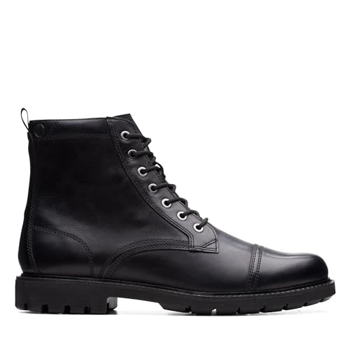 Men's Batcombe Cap Ankle Boot, Black Black Leather, 8 UK