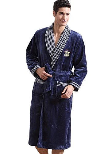 Men's Bathrobe - Blue - One Size