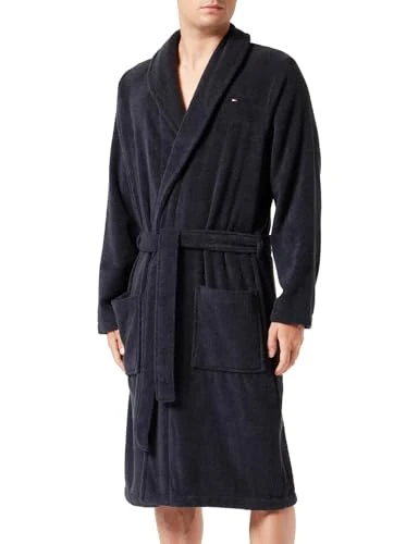 Men's Bathrobe Cotton, Blue (Desert Sky), S