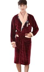 Men's Bathrobe - Red - Large