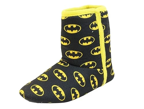 Mens Batman Black Textile Fleecy Mule Slippers UK 11