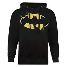 Men's Batman Paint Roller Logo Hooded Sweatshirt, Black, Large Men's Batman Paint Roller Logo Hooded Sweatshirt, Black, Large