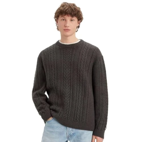 Men's Battery Crewneck Sweater, Raven, L