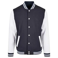 Men's Bb004-basic College Jacket, Navy/White, M Men's Bb004-basic College Jacket, Navy/White, M