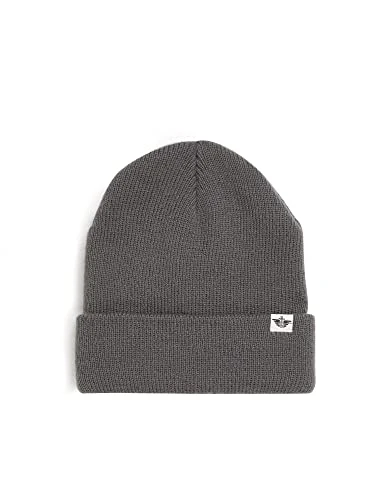 Men's Beanie Double Knit Mohair, Dark Grey Heather, One Size