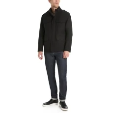 Men's Beekman Casual Military Jacket, Black, XL Men's Beekman Casual Military Jacket, Black, XL