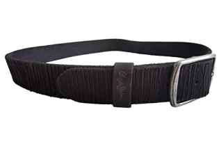 Men's Belt, Scone belt, real leather, black, PM020591, 95 cm Men's Belt, Scone belt, real leather, black, PM020591, 95 cm
