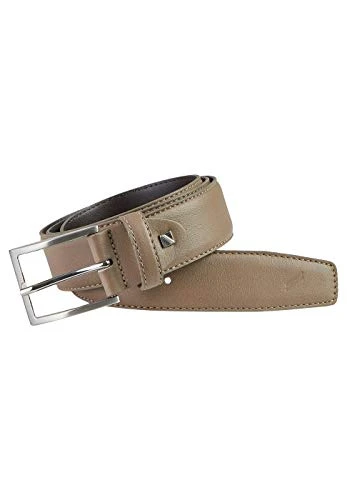 Men's belt with metal buckle. - Brown - 105 cm