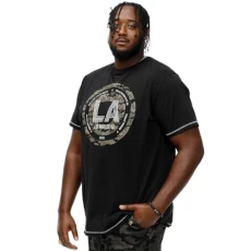 Mens Benny Big Tall LA Camo Printed Short Sleeve T-Shirt - 4XL Mens Benny Big Tall LA Camo Printed Short Sleeve T-Shirt - 4XL