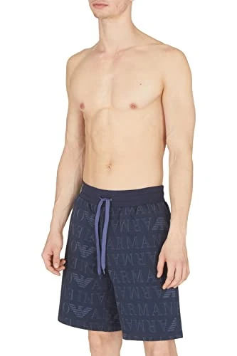 Men's Bermuda All Over Logo Terry, Printed Dark Blue, L