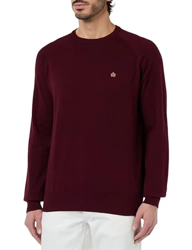 Men's Berty Cashmere Blend Jumper Pullover Sweater, Burgundy, X-Large