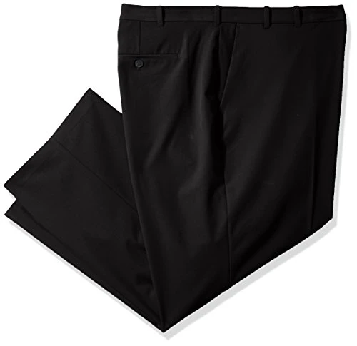 Men's Big and Tall Flex Straight Fit Pant Dress, Black, 48W x 34L