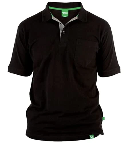 Mens Big King Size Regular Fit Polo T Shirt Smart Casual Short Sleeve Summer Tee Tops Black 3XL