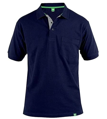 Mens Big King Size Regular Fit Polo T Shirt Smart Casual Short Sleeve Summer Tee Tops Navy 3XL