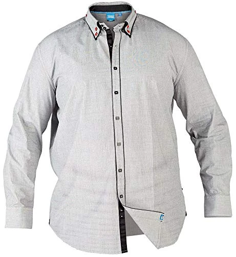 Men's Big King Size Shirts Long Sleeve Regular Fit Button Fastening Casual, Grey Colour, UK Size 2XL