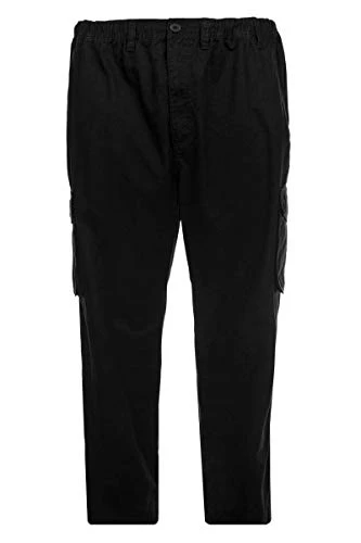 Mens Big Size Cotton Canvas Black Cargo Trousers (052)