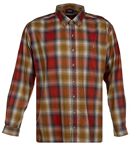 Mens Big Size Long Sleeve Shadow Check Casual Shirt (310) in 2XL