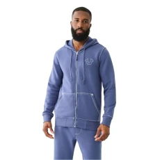 Mens Big T Zip Up Hoodie Matte Navy S