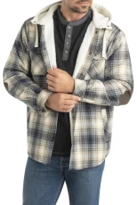 Men's Big & Tall Camp Night Berber Lined Hooded Flannel Shirt Jacket, Trapper Plaid, 4X-Large Tall Men's Big & Tall Camp Night Berber Lined Hooded Flannel Shirt Jacket, Trapper Plaid, 4X-Large Tall
