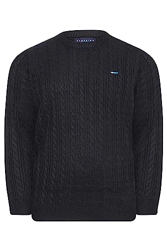 Mens Big & Tall Essential Mock Shirt Jumper Blue, Navy