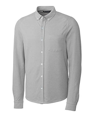 Men's Big & Tall Long Sleeve Button Front Reach Oxford Shirt, Polished, Large