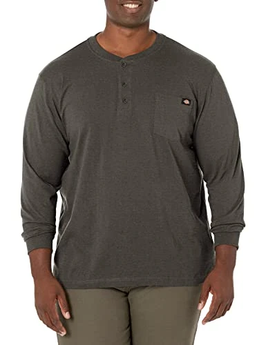 Men's Big-Tall Long-Sleeve Heavyweight Henley, White, 2X