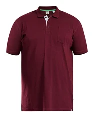 Mens Big & Tall Regular Fit Polo T Shirt Smart Casual Short Sleeve Summer Tee Tops Maroon 4XL